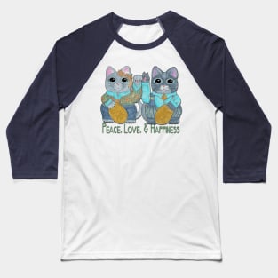 Peace love & happiness Baseball T-Shirt